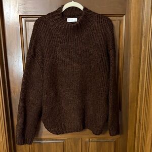 Elegant Chocolate Brown Turtleneck Sweater